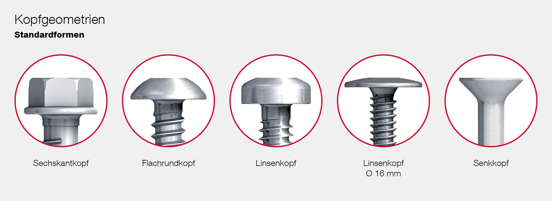 Kopfgeometrien – Standardformen